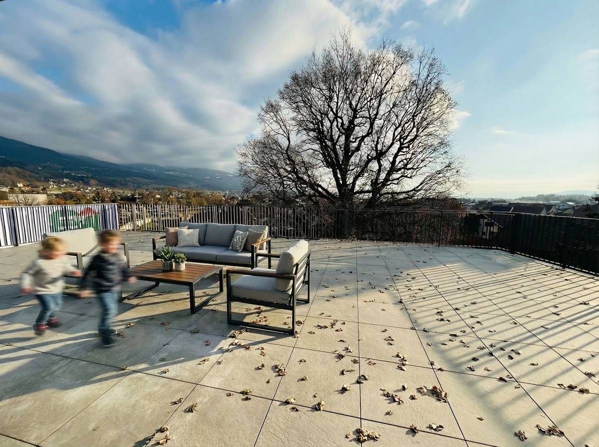 Wohnen in Priel(L)iving, Dachterrasse mit Blick ins Tal